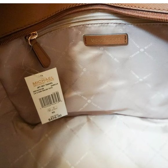 Michael Kors Jet Set Travel Large X Chained Tote Shoulder Bag MK Vanilla - Picture 5 of 9